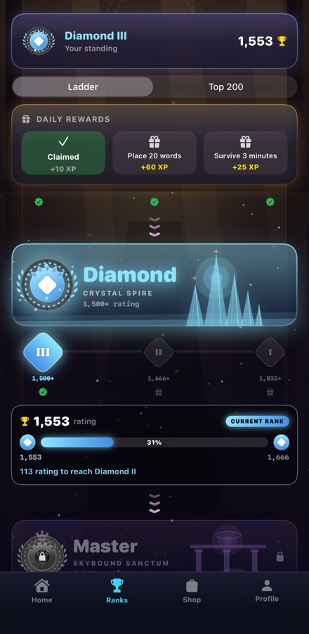 SpellStorm ranked ladder from Diamond toward Stormlord